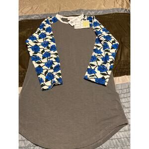 Lularoe blue roses randy top NWT Size XXS